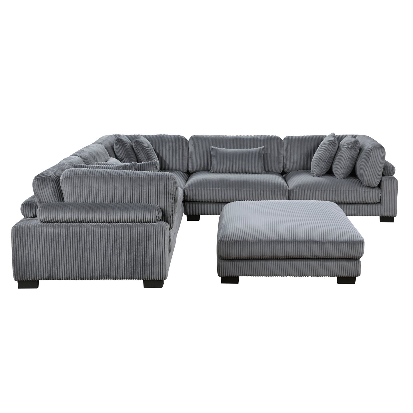 8555GY*3CR2ACOT - (6)6-Piece Modular Sectional with Ottoman