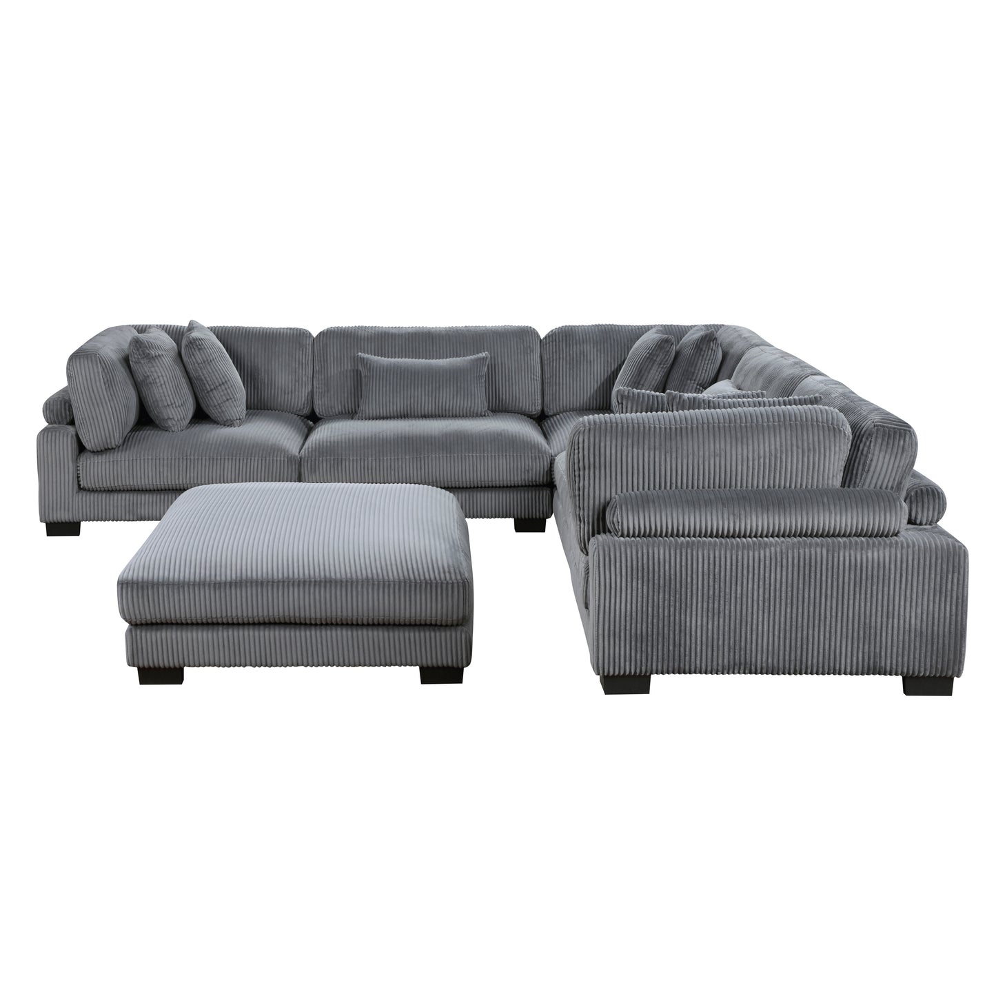 8555GY*3CR2ACOT - (6)6-Piece Modular Sectional with Ottoman