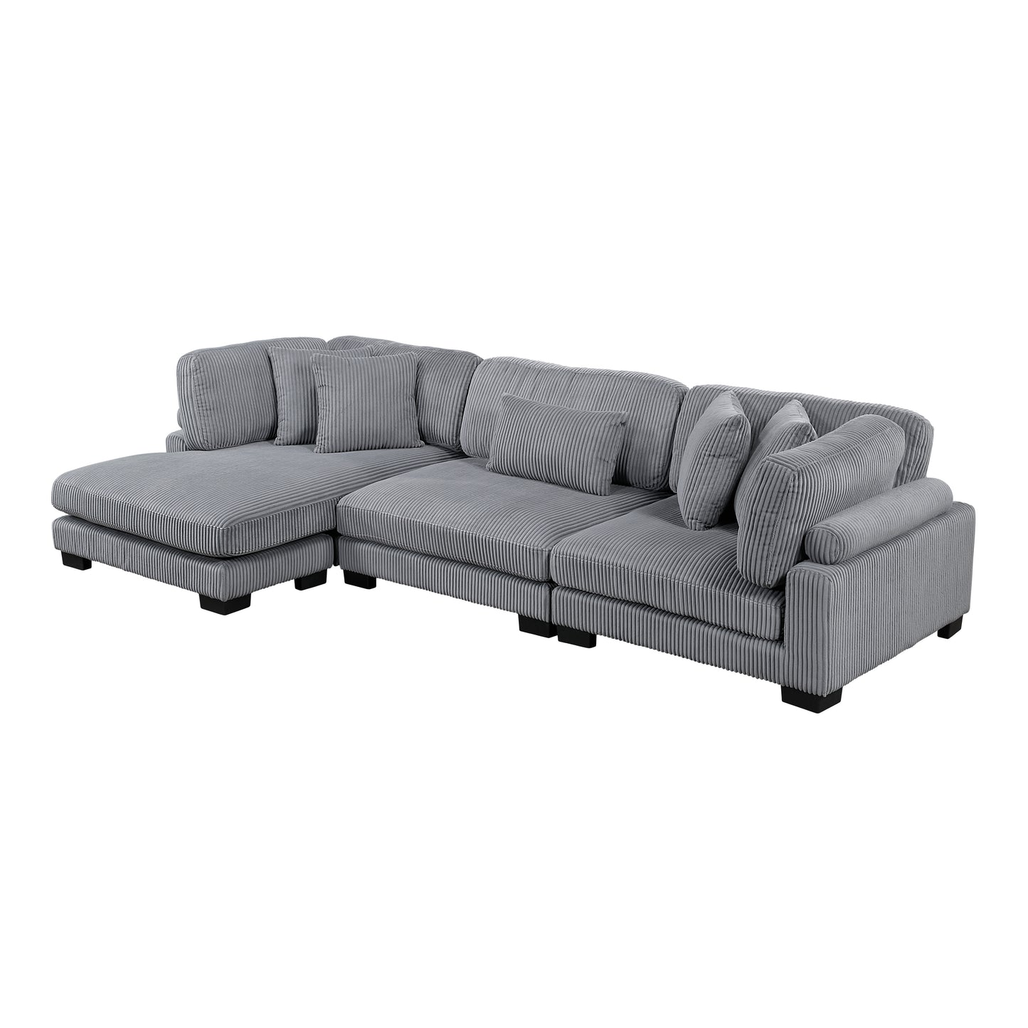 8555GY*CRACVC - (3)3-Piece Modular Sectional with Reversible Chaise