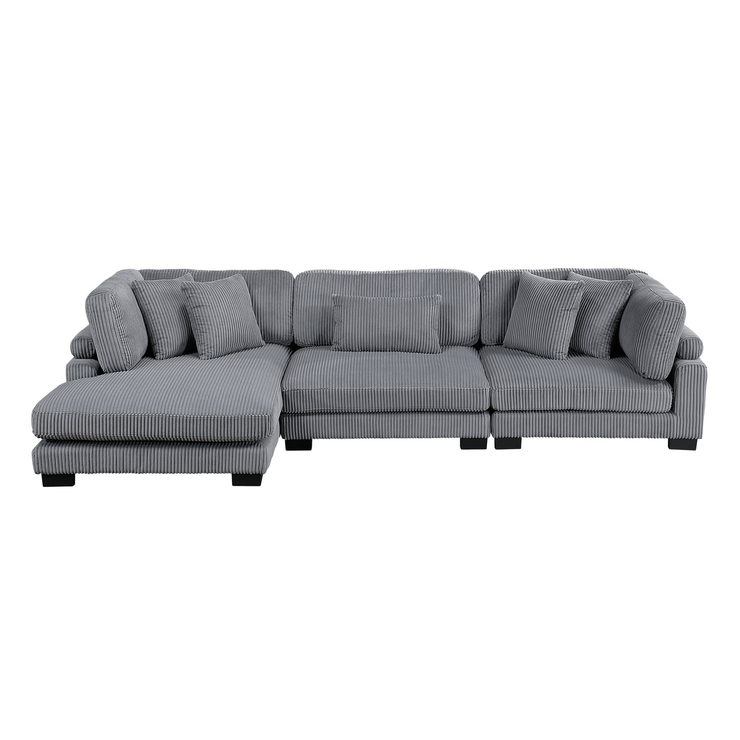 8555GY*CRACVC - (3)3-Piece Modular Sectional with Reversible Chaise