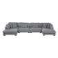 8555GY*2AC2VC - (4)4-Piece Modular Sectional with Reversible Chaise