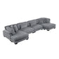 8555GY*2AC2VC - (4)4-Piece Modular Sectional with Reversible Chaise