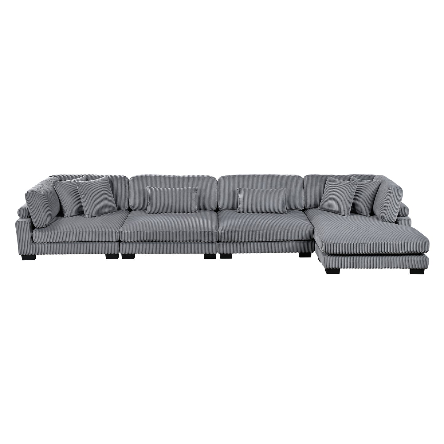 8555GY*CR2ACVC - (4)4-Piece Modular Sectional with Reversible Chaise