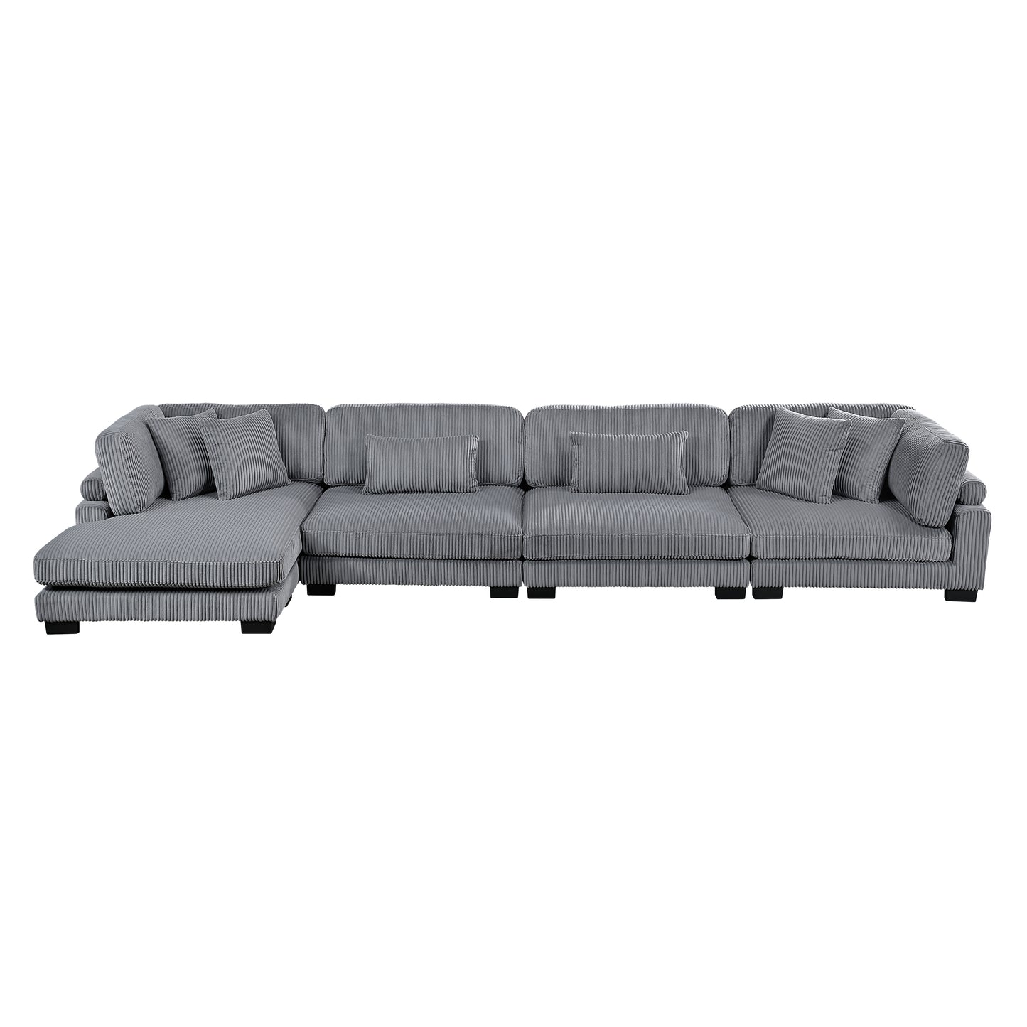 8555GY*CR2ACVC - (4)4-Piece Modular Sectional with Reversible Chaise