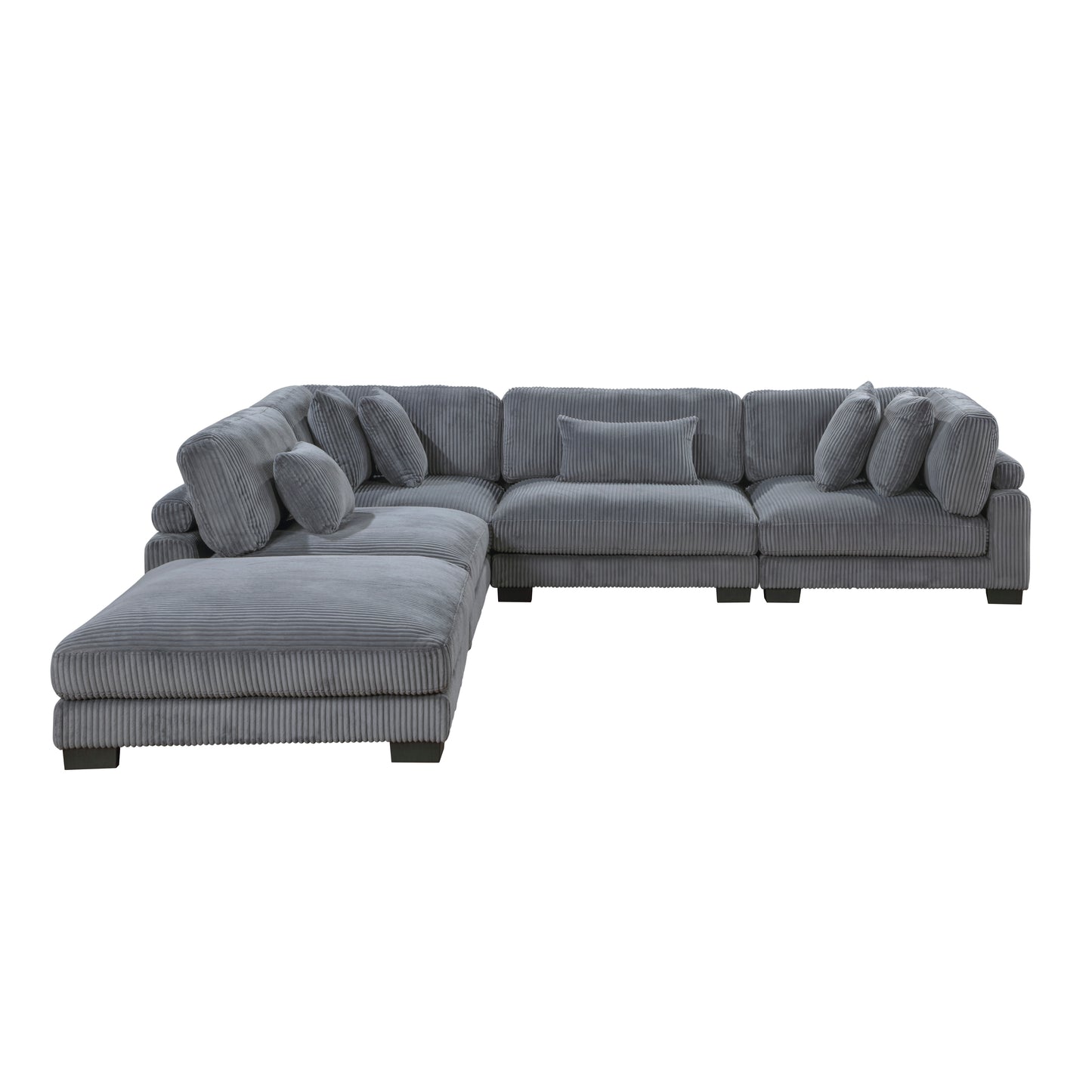 8555GY*5OT - (5)5-Piece Modular Sectional with Ottoman