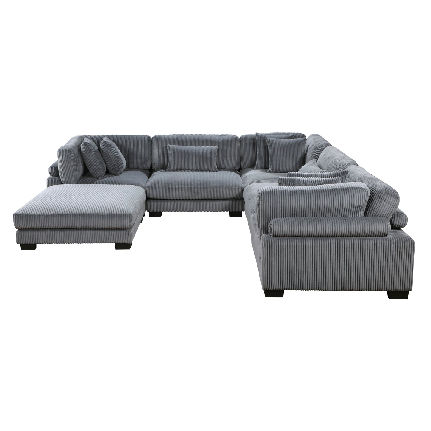 8555GY*3CR2ACOT - (6)6-Piece Modular Sectional with Ottoman