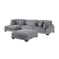 8555GY*CRACVCOT - (4)4-Piece Modular Sectional with Reversible Chaise and Ottoman