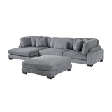 8555GY*CRACVCOT - (4)4-Piece Modular Sectional with Reversible Chaise and Ottoman