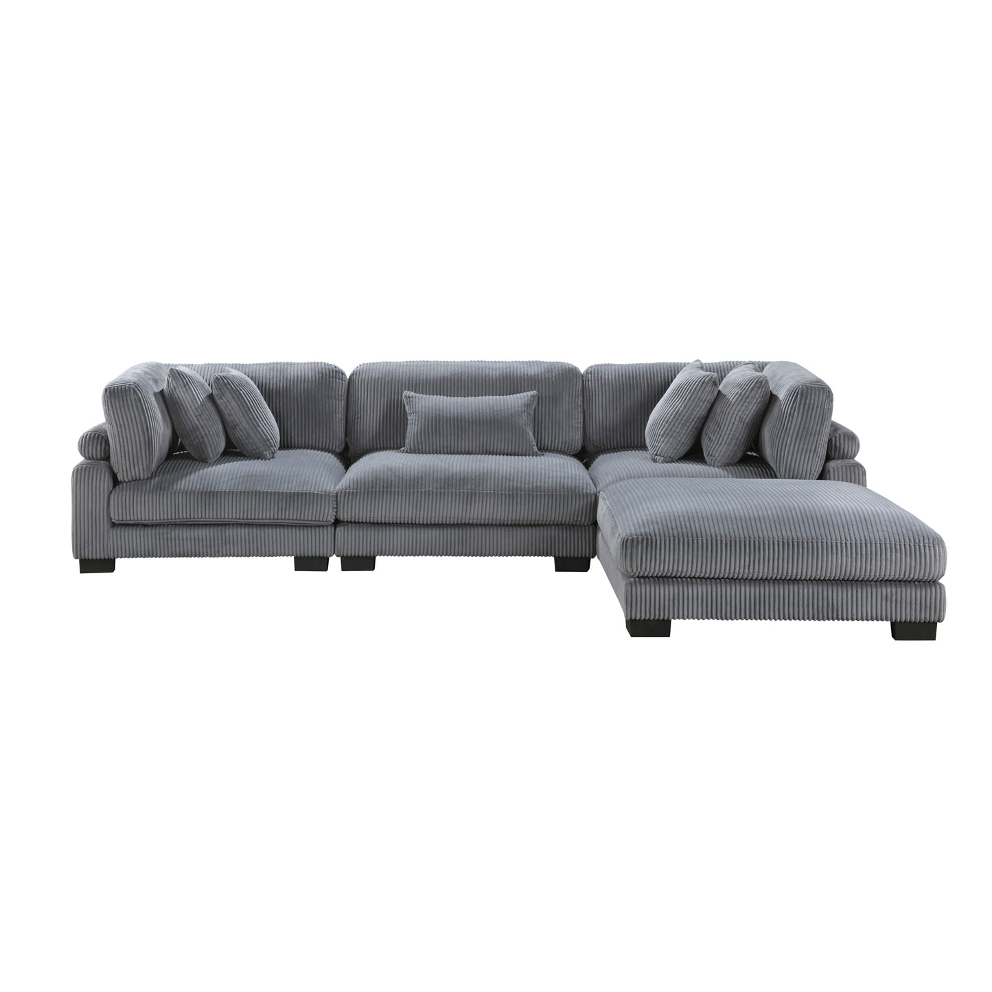 8555GY*4OT - (4)4-Piece Modular Sectional with Ottoman