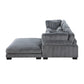 8555GY*4OT - (4)4-Piece Modular Sectional with Ottoman