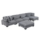 8555GY*CR2ACVCOT - (5)5-Piece Modular Sectional with Reversible Chaise and Ottoman