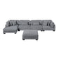 8555GY*CR2ACVCOT - (5)5-Piece Modular Sectional with Reversible Chaise and Ottoman