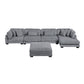 8555GY*CR2ACVCOT - (5)5-Piece Modular Sectional with Reversible Chaise and Ottoman
