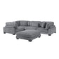 8555GY*3CRACOT - (5)5-Piece Modular Sectional with Ottoman