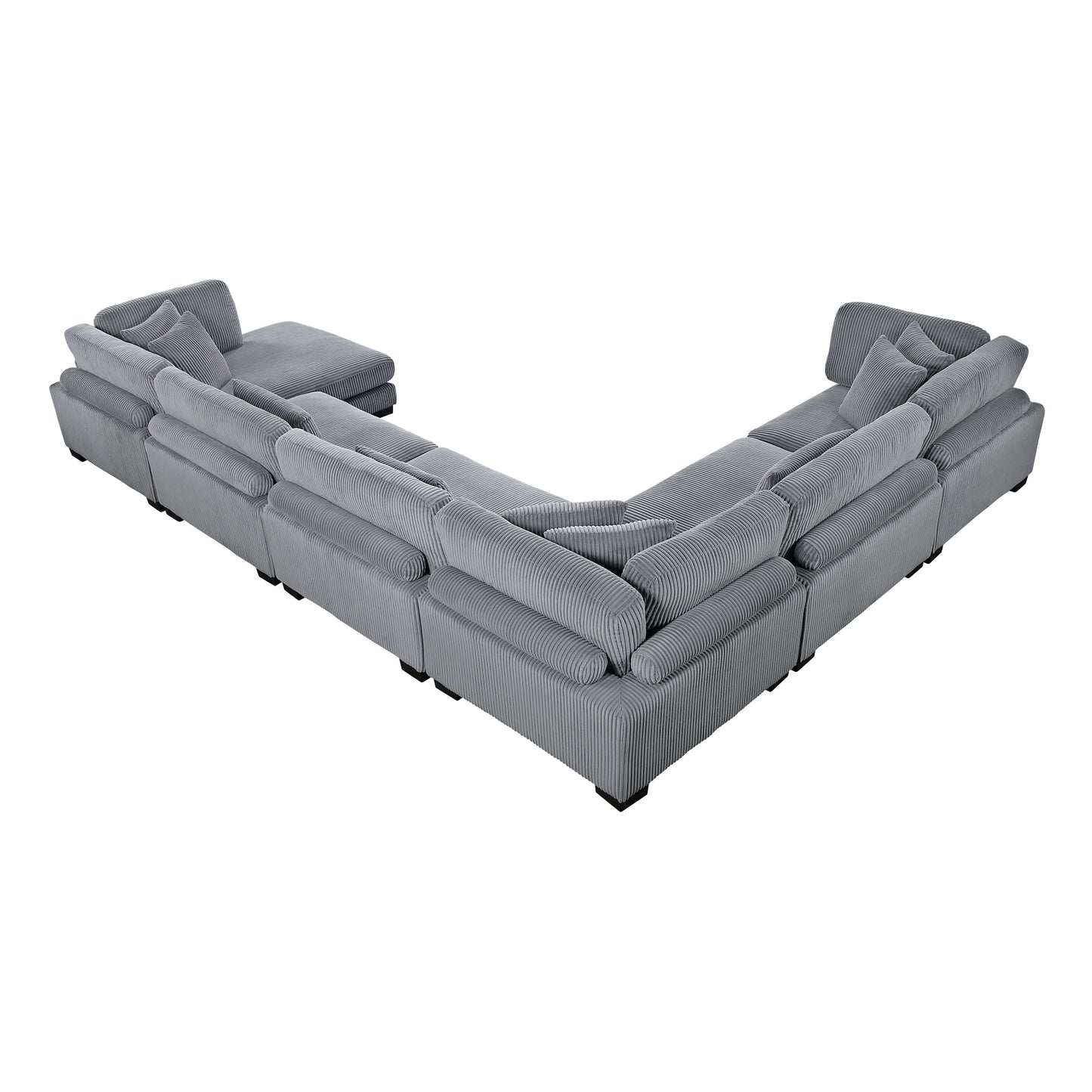8555GY*2CR3ACVC - (6)6-Piece Modular Sectional with Reversible Chaise