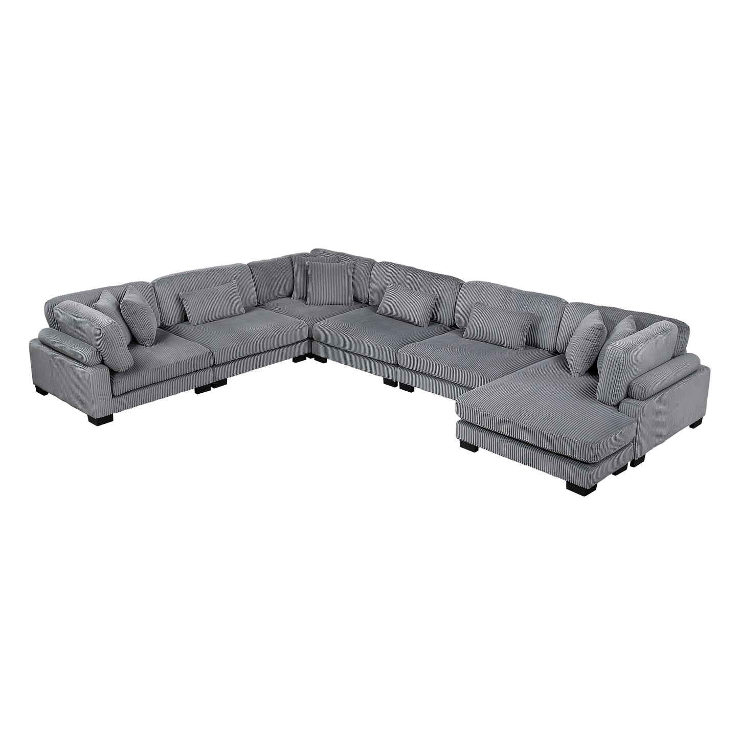 8555GY*2CR3ACVC - (6)6-Piece Modular Sectional with Reversible Chaise