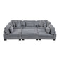 8555GY*6OT - (6)6-Piece Modular Sectional with Ottoman
