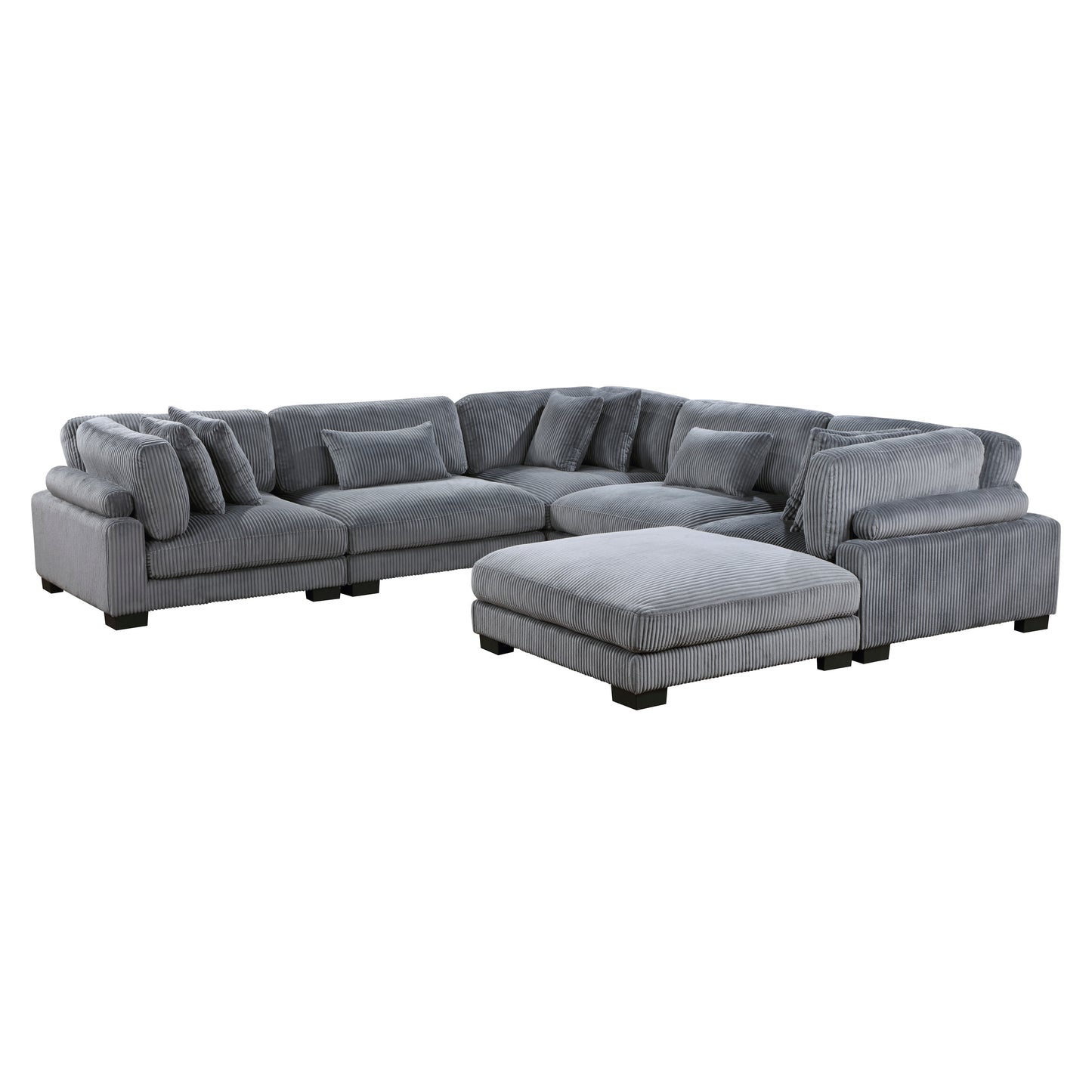 8555GY*3CR2ACOT - (6)6-Piece Modular Sectional with Ottoman