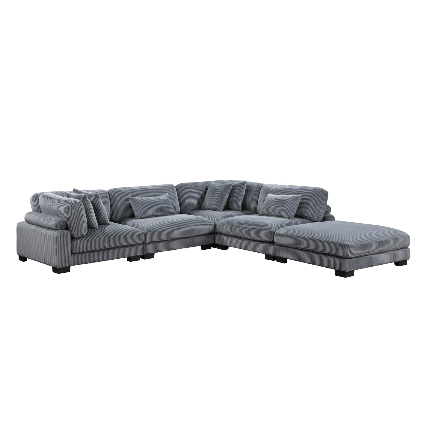 8555GY*5OT - (5)5-Piece Modular Sectional with Ottoman