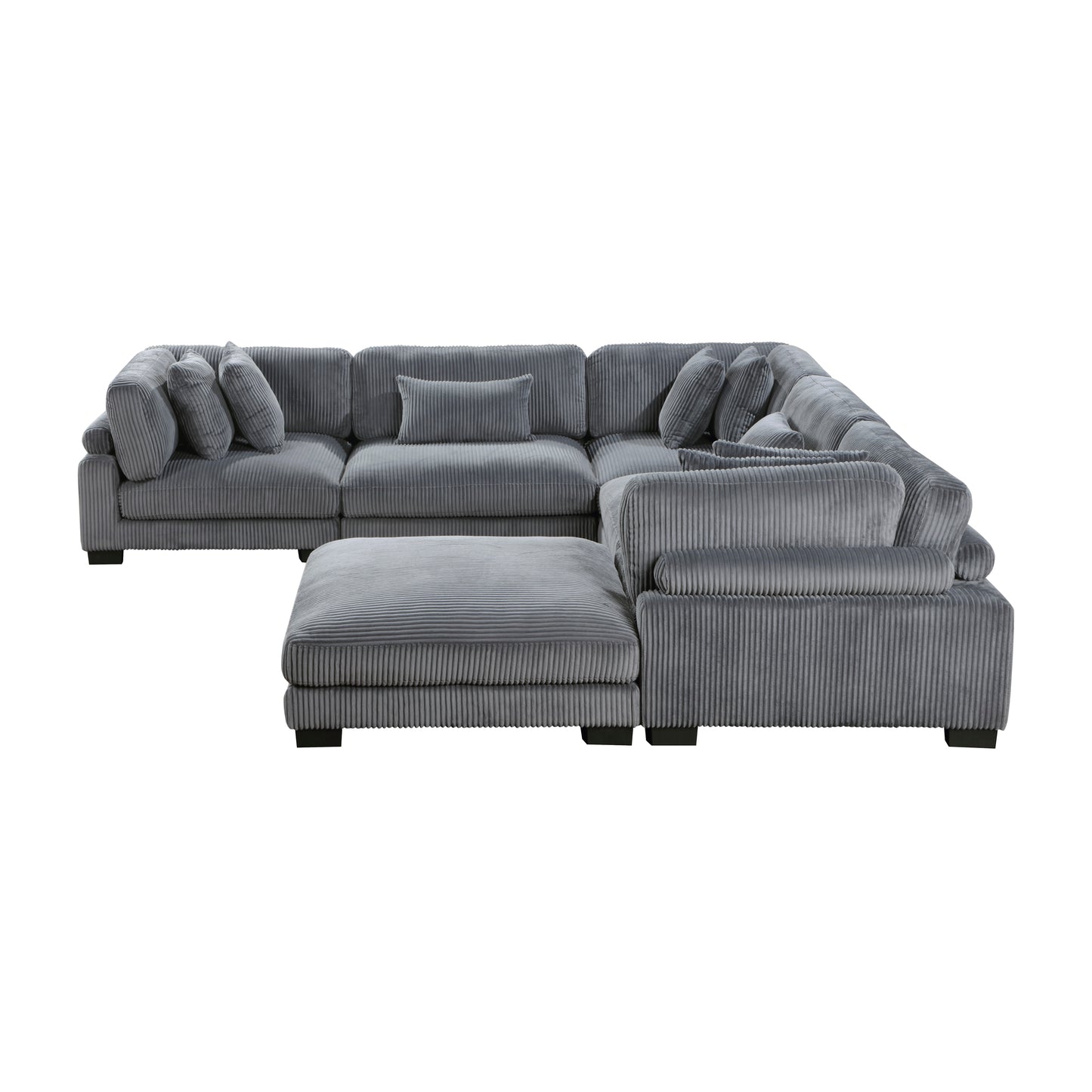 8555GY*3CR2ACOT - (6)6-Piece Modular Sectional with Ottoman