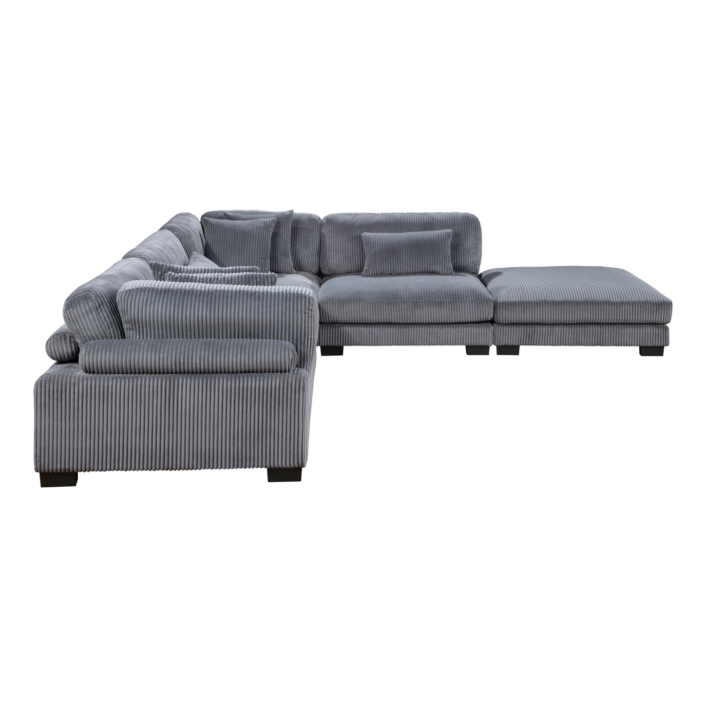 8555GY*5OT - (5)5-Piece Modular Sectional with Ottoman