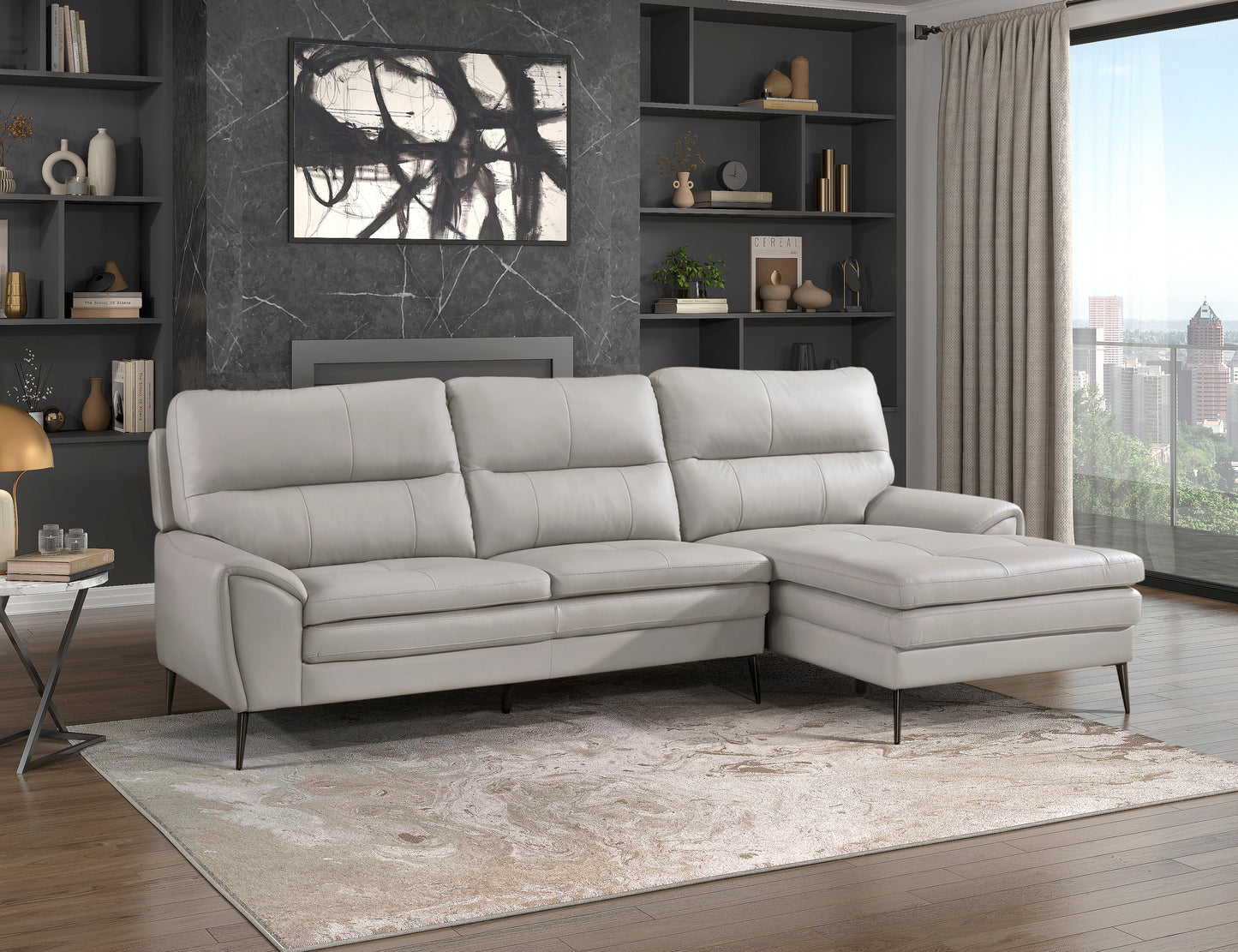 8577GY*SC - (2)2-Piece Sectional with Right Chaise