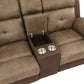 8599BR-2 - Double Glider Reclining Love Seat with Center Console