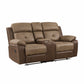 8599BR-2 - Double Glider Reclining Love Seat with Center Console