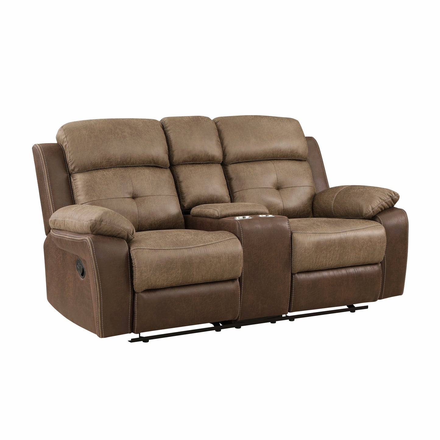 8599BR-2 - Double Glider Reclining Love Seat with Center Console