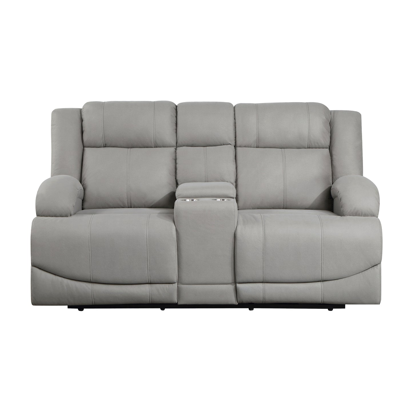 9207GRY-2PW - Power Double Reclining Love Seat with Center Console
