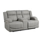 9207GRY-2PW - Power Double Reclining Love Seat with Center Console