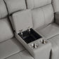 9207GRY-2PW - Power Double Reclining Love Seat with Center Console