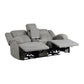 9207GRY-2PW - Power Double Reclining Love Seat with Center Console