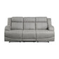 9207GRY-3 - Double Reclining Sofa
