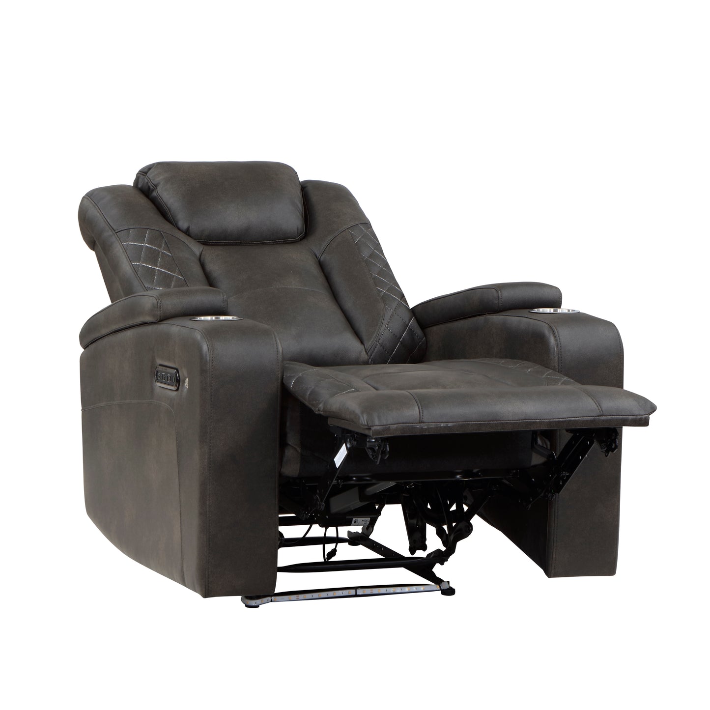 9211BRG-1PWH - Power Reclining Chair with Power Headrest and Storage Arms, Cup Holders