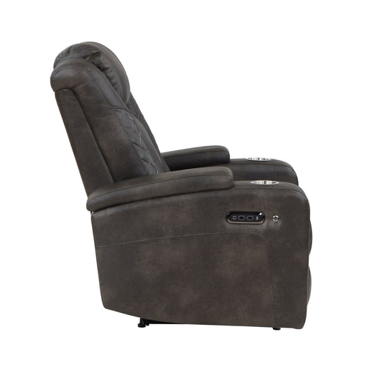 9211BRG-1PWH - Power Reclining Chair with Power Headrest and Storage Arms, Cup Holders