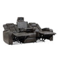 9211BRG-3PWH - Power Double Reclining Sofa with Center Drop-Down Cup Holders, Power Headrests, Storage Arms and Cup holders