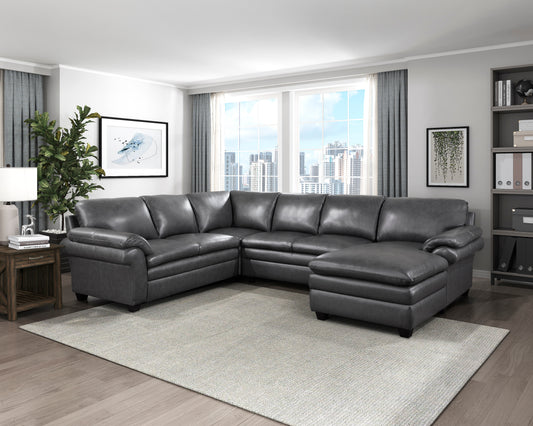 9267GY*42LRC - (4)4-Piece Sectional with Right Chaise