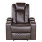 9366DB-1PWH - Power Reclining Chair with Power Headrest, Cup holders and Storage Arms