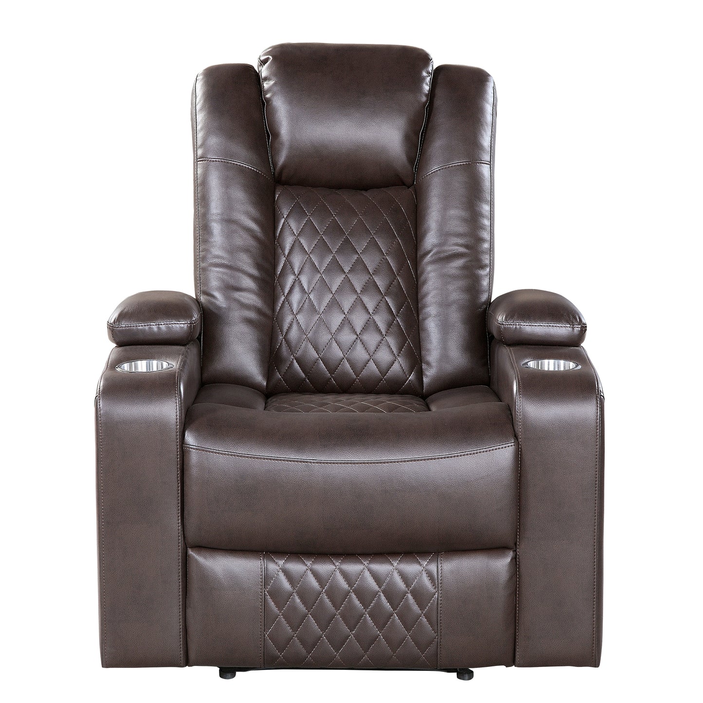 9366DB-1PWH - Power Reclining Chair with Power Headrest, Cup holders and Storage Arms