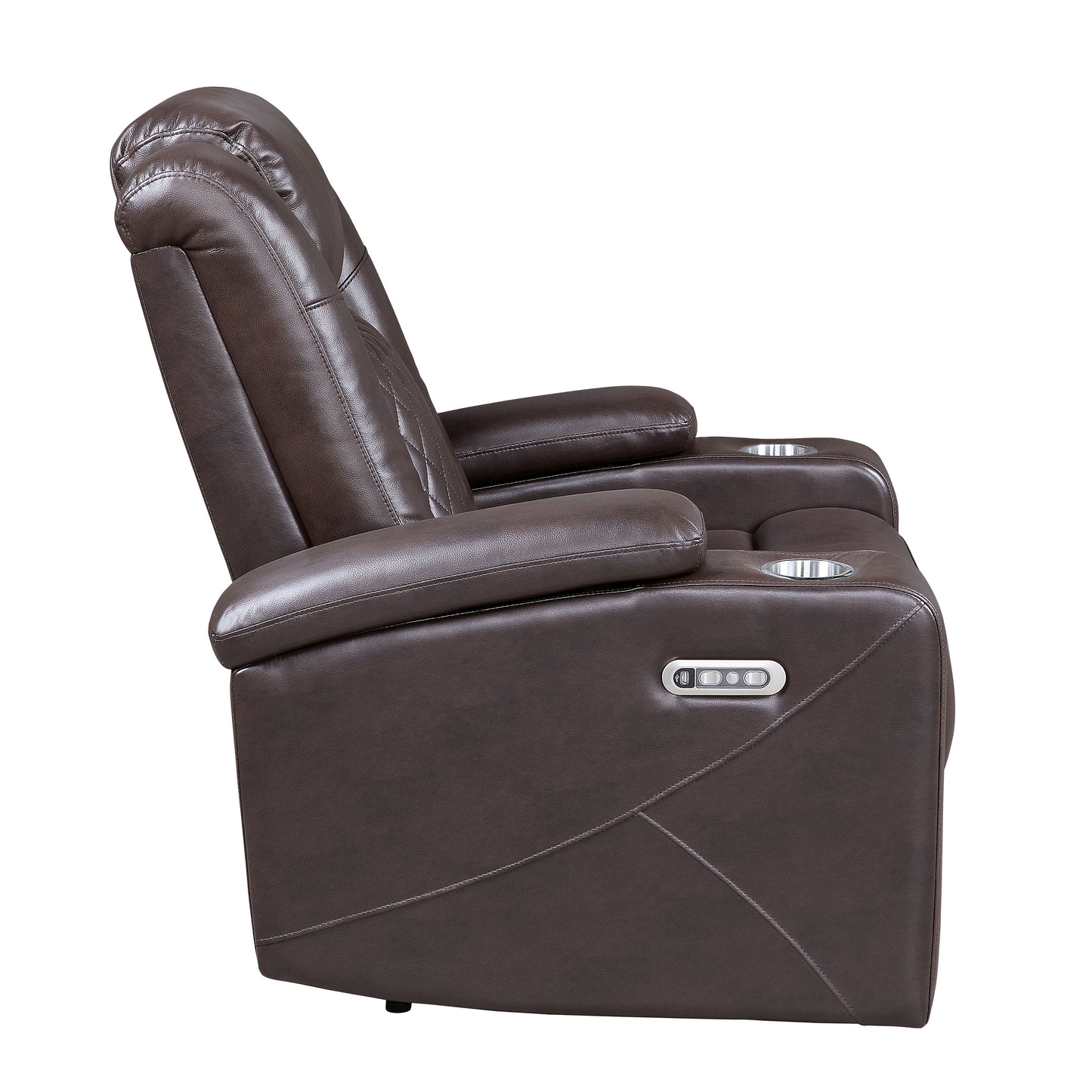 9366DB-1PWH - Power Reclining Chair with Power Headrest, Cup holders and Storage Arms
