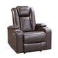 9366DB-1PWH - Power Reclining Chair with Power Headrest, Cup holders and Storage Arms
