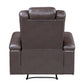 9366DB-1PWH - Power Reclining Chair with Power Headrest, Cup holders and Storage Arms