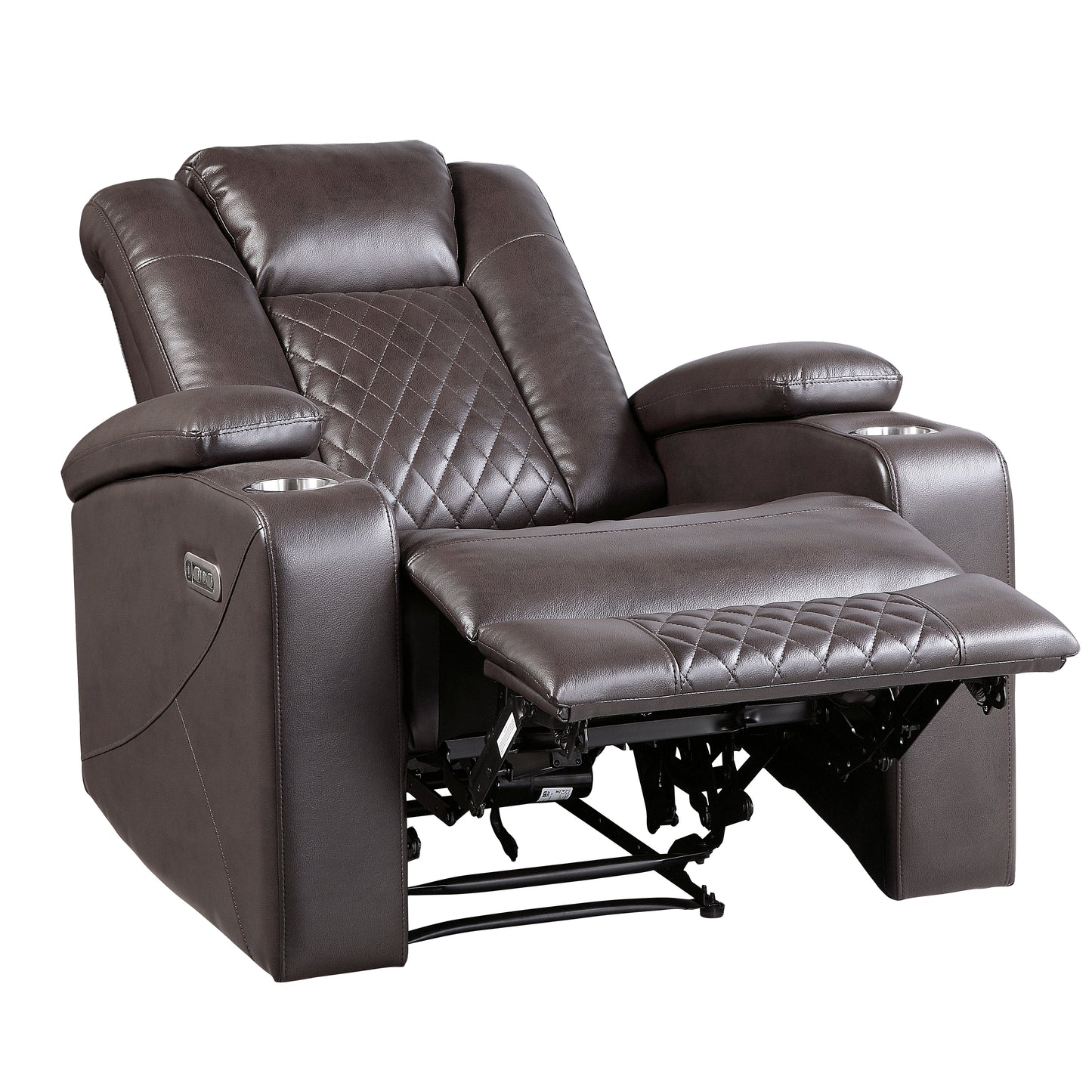 9366DB-1PWH - Power Reclining Chair with Power Headrest, Cup holders and Storage Arms