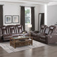 9366DB-3PWH - Power Double Reclining Sofa with Center Drop-Down Cup Holders, Power Headrests, Storage Arms, Cup holders and Reading Lights