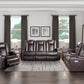 9366DB-3PWH - Power Double Reclining Sofa with Center Drop-Down Cup Holders, Power Headrests, Storage Arms, Cup holders and Reading Lights