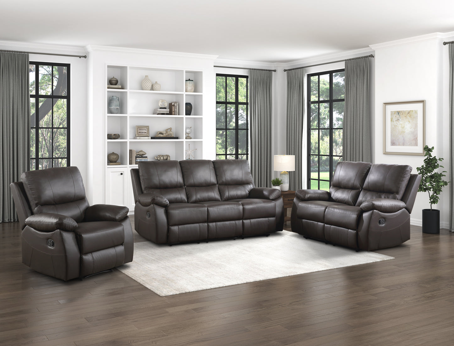9368BRW-3 - Double Reclining Sofa