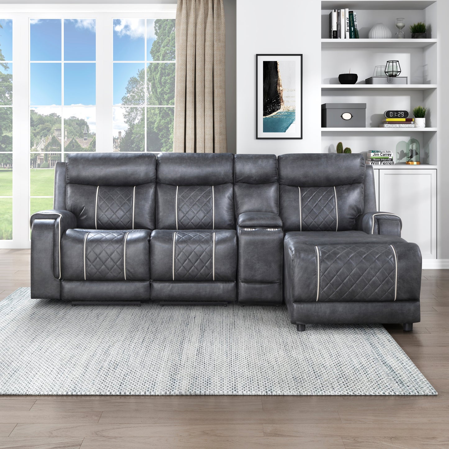 9377GRY-RCPW - (2/6)Power Right Side Reclining Chaise with USB Port