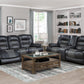 9388GRY-3 - Double Reclining Sofa with Center Drop-Down Cup Holders, Receptacles and USB Ports
