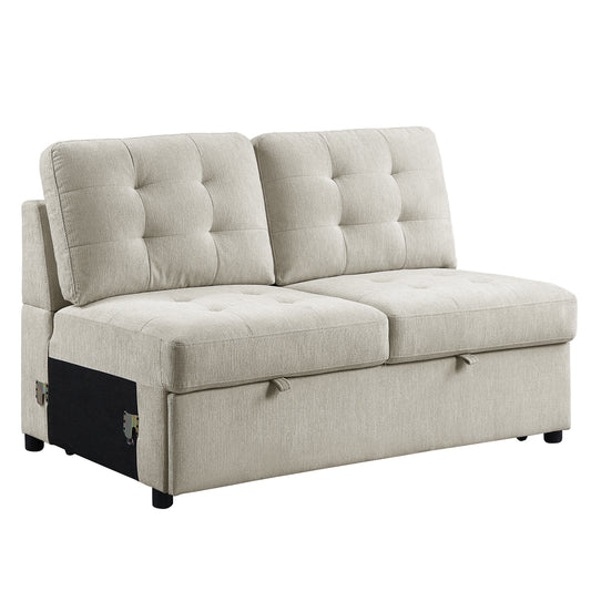 9401BEG-2A - (3/4)Armless 2-Seater with Pull-out Bed